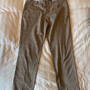 H&M Men's Brown Checkered Chinos